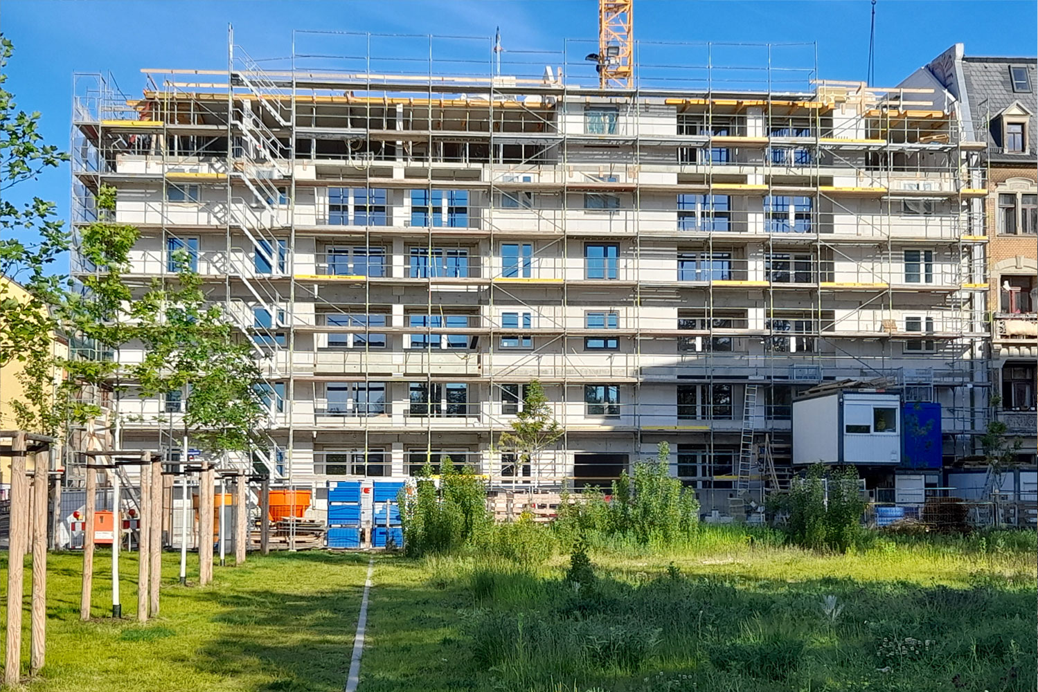 Sozialer Wohnungsbau Dresden Rohbau