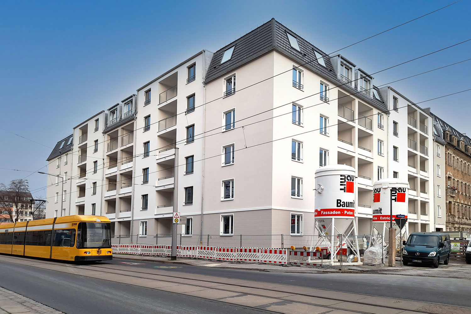 Sozialer Wohnungsbau Dresden Fassade